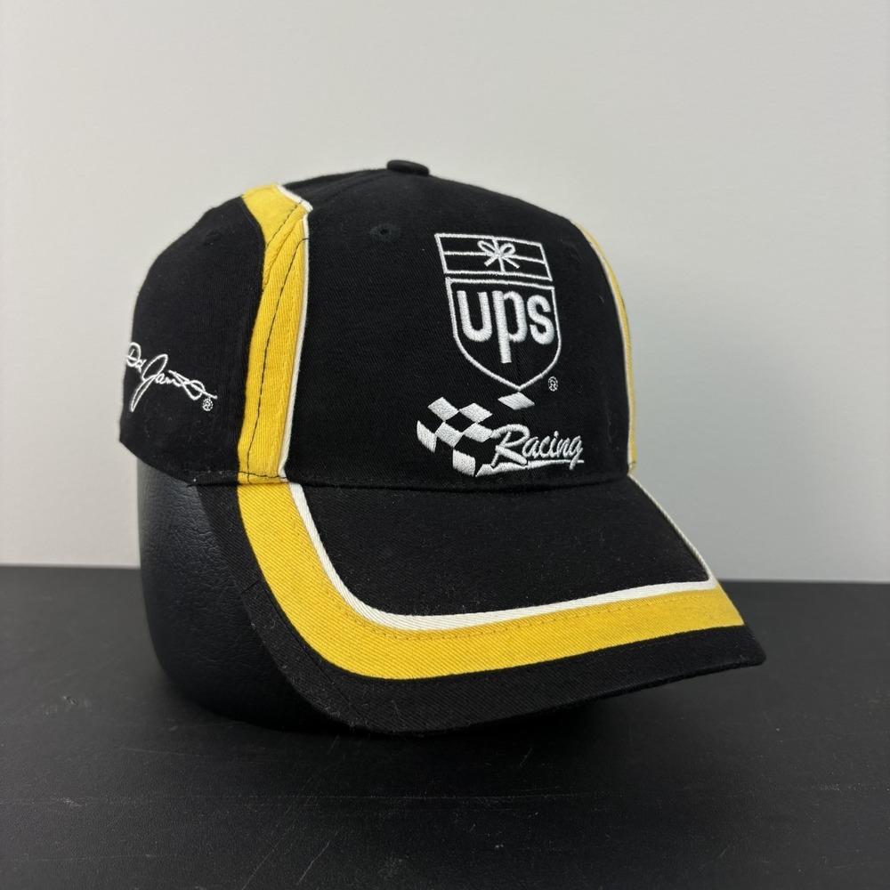 Vintage Y2K Dale Jarrett 88 UPS Racing Hat Nascar Black Yellow Adjustable Cap